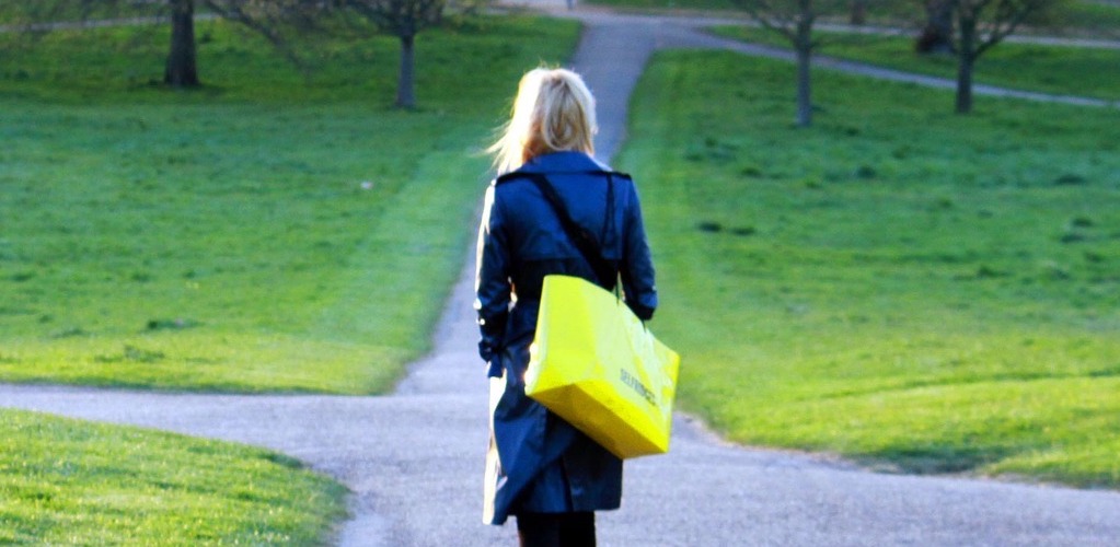 woman walking in the park